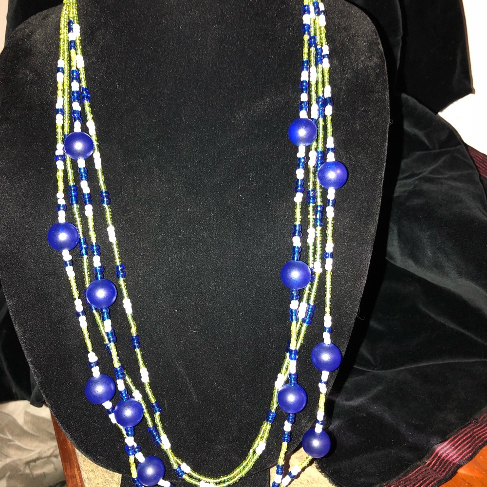 16 1/2 inches necklace Seahawk colors